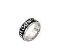 Fedine, Anello Donna Nero Titanio Taglia 17 8mm Girevole con Numero e Lettera Engraved Regalo per Madre Wedding Gioielli