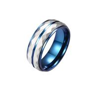 Fedine Fidanzamento Coppia, Anello Blu Donna Acciaio Inossidabile Taglia 22 8mm Opaco Geometrico Custom Regalo per Migliore Amico Valentines Day