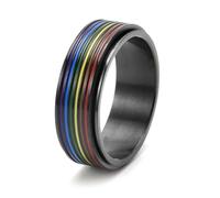 Fedine Fidanzamento Coppia Personalizzabili, Anello Acciaio Inossidabile Vintage Taglia 15 8mm Gay Arcobaleno Engraved Regalo per Fidanzata