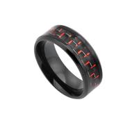 Fedine Fidanzamento Coppia Personalizzabili, Anello Donna Nero Acciaio al Titanio Taglia 17 Fibra di Carbonio Personalized Regalo per Figlia Birthday