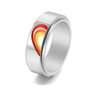 Fedine Fidanzamento Coppia Personalizzabili, Veretta in Argento Acciaio Inossidabile Taglia 22 8mm Amore Arcobaleno Engraved Regalo per Fidanzata