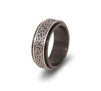 Fedine Fidanzamento Coppia Uguali, Anello Fidanzamento Donna Acciaio Taglia 25 7.8mm Spinner con Nodi Celtici Engraved Regalo per Figlia Graduation