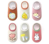 FedMois 6 Paia Calzini Antiscivolo in Cotone Invisibili Bimbi Bambini, Fiori, 3-5 anni