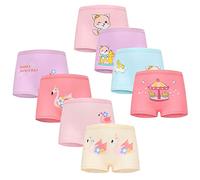 FedMois Boxer Bambina Intimo Mutande Mutandine Cotone 2-9 Anni Confezione da 8, Flamingo e Gatti, 2-3 Anni