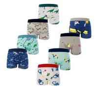 FedMois Boxer Bambino Intimo Mutande Mutandine Cotone Confezione da 8, Dinosauri e Auto, 5-7 Anni
