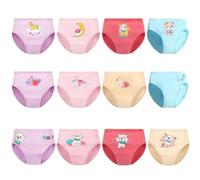 FedMois Boxer Slip Bambina Intimo Mutande Mutandine Cotone Confezione da 12, Flamingo, Gatto ed Orso, 5-7 Anni
