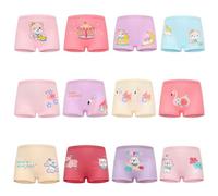 FedMois Boxer Slip Bambina Intimo Mutande Mutandine Cotone Confezione da 12, Orso, Gatto e Flamingo, 5-7 Anni