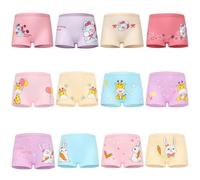 FedMois Boxer Slip Bambina Intimo Mutande Mutandine Cotone Confezione da 12, Unicorno, Coniglio e Giraffa, 5-7 Anni