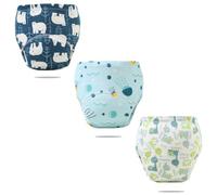 FedMois Confezione da 3 Mutandine di Apprendimento Bimbi Bambini Cotone Assorbente Impermeabile, Orso Polare, Meduse e Dinosauri, 2-3 Anni