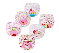 FedMois Confezione da 6 Mutandine di Apprendimento Bimbi Bambini Cotone Assorbente Impermeabile, Bruco, 1-2 Anni