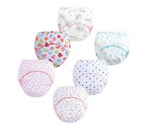 FedMois Confezione da 6 Mutandine di Apprendimento Bimbi Bambini Cotone Assorbente Impermeabile, Fiori, 4-5 Anni