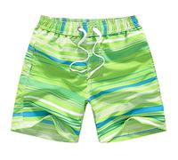 FedMois Pantaloncini da Spiaggia Bambino Ragazzo Costume da Bagno Asciugatura Rapida, Verde, 7-8 Anni