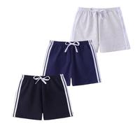 FedMois Pantaloncini in Cotone Bambini e Ragazzi, Confezione da 3, Nero, Bianco e Grigio, 5 Anni
