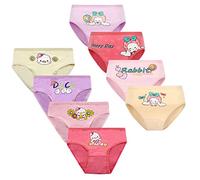 FedMois Slip Bambina Intimo Mutande Mutandine Cotone 2-9 Anni Confezione da 8, Anatre e Conigli, 2-3 Anni