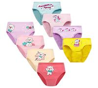 FedMois Slip Bambina Intimo Mutande Mutandine Cotone 2-9 Anni Confezione da 8, orsi e unicorni, 2-3 Anni