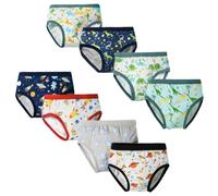 FedMois Slip Bambino Intimo Mutande Mutandine Cotone 3-11 Anni Confezione da 8, Dinosauri e Pianeti, 7-9 Anni