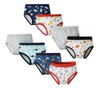 FedMois Slip Bambino Intimo Mutande Mutandine Cotone 3-11 Anni Confezione da 8, Squalo e Pianeti, 9-11 Anni