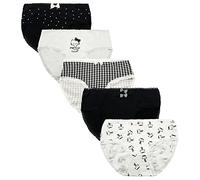 FedMois Slip Ragazza Intimo Mutande Mutandine Cotone Bambina 10-16 Anni Confezione da 5, Nero e Bianco, 10-12 Anni