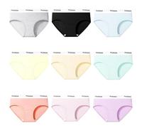 FedMois Slip Ragazza Intimo Mutande Mutandine Cotone Bambina Confezione da 9, Lettere, 8-9 Anni