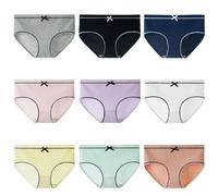 FedMois Slip Ragazza Intimo Mutande Mutandine Cotone Bambina Confezione da 9, Papillon, 12-13 Anni