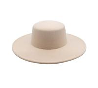 Fedora Cappelli per Uomo Donna Elegante Inverno Lana Bucket Hat Anni '20 Vintage Cloche Bombetta Cappelli Velour Bombetta Cappello Flat Top Cappelli a tesa larga 2025, Beige, Taglia unica