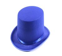 Fedora Cappello A Cilindro Bianco A Tesa Corta Dress Up Mago Sorpresa Fidanzato Padre Zio Casual Cap Nero Top, Altezza 20 cm Blueo, Taglia unica