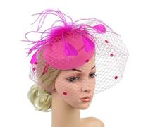Fedora fatti a mano da donna di grandi dimensioni con piume floreali for capelli, cappelli, fascia for capelli, accessori Fedora (Color : Rose, Size : Einheitsgre)