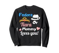 Fedora O Tiara Mommy Loves You Gender Reveal Party Gift Felpa