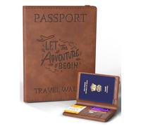 FEDUS Custodia per passaporto di alta qualità per uomini e donne, con carte di credito/debito, carta d'identità, biglietti, valuta, scomparti per carte d'imbarco, protezione RFID, organizer per