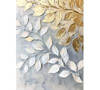 Feeaxeae Dipingi con i Numeri Adulti retrò, Paint by Numbers Foglia Dipingere con i Numeri Bambini Principianti, DIY Creart con Colori Acrilici e Pennelli, Home Wall Room Decor, Regalo Donna,30x40 cm