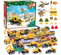 Feebee Calendario Avvento Macchinine, Calendario dell'Avvento per Bambini 3-12 Anni Calendario per il Conto alla Rovescia Giocattoli Bambino Natale Compleanno Regalo Auto Ragazza Ragazzo Regalo