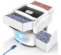 Feebee Macchina di miscelazione elettrica per 4 mazzi - Macchina di miscelazione automatica carte, mixer per carte USB con batteria 3000 mah, miscelatore di carte uniforme e non bloccato, shuffler per