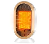 Feebee Stufetta Elettrica Basso Consumo, Stufa Bagno Termoventilatore Piccolo 800/1200W Protenzione Anti-surriscaldamento e Ribaltamento Dormitorio a Risparmio Energetico per Camere o Bagno(Bianco)