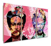 Feeby 3 parti Quadro Decorativo XXL 120x80 cm Frida Kahlo Ritratto Astrazione Qualita Fotografica Stampa D'Arte Camera Da Letto Femminismo Artista femminile Cultura Pop rosa