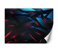 Feeby Carta Da Parati Effetto 3D Bambini Ragazzi 350x245 cm rosso XXL Decorazione Fotomurali Tessuto Non Tessuto Soggiorno Camera da letto Moderne Design Neon Gioco