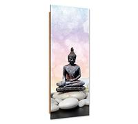 Feeby Quadro Decorativo XXL Buddha Stampa d'Arte Pietre Multicolore 50x150 cm