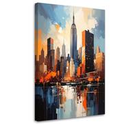Feeby, Quadro su tela, Grattacieli colorati a New York, 40x60
