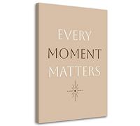 Feeby Quadro su Tela Immagine Con Frase Tipografia 20x30 cm 1 pezzo Stampa Murale Fotografia Decorazione da parete Immagini Moderni per Soggiorno Camera da Letto Ufficio Hotel Spa Moment marrone