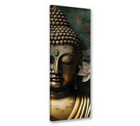 Feeby Quadro su Tela Non Tessuta Yoga Buddismo 30x90 cm 1 pezzo Stampa Murale Decorazione da parete Immagini Moderni per Soggiorno Camera da Letto Ufficio Hotel Spa Buddha Oriente Zen grigio