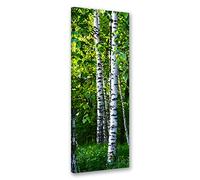 Feeby Quadro Tela Non Tessuta Erba Natura 40x120 cm Foto Stampa Moderna Pronta Per Essere Appesa Foresta Di Betulle verde