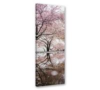 Feeby Quadro Tela Non Tessuta Lago D'Acqua 40x100 cm Foto d'Arte Decorazione Murale Corridoio Alberi Da Fiore viola