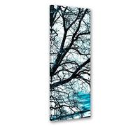 Feeby Quadro Tela Non Tessuta Natura 40x120 cm Foto Stampa Moderna Pronta Per Essere Appesa Rami D'Albero blu