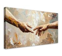 Feeby Stampa su Tela - Quadri Moderni Soggiorno - Quadro Camera Da Letto - La creazione di Adamo dipinto - 80x40 cm - Decorazioni Parete