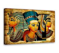 Feeby Stampa Tela Non Tessuta Egitto Cleopatra Faraone 45x30 cm Decorazione murale Immagini Moderni Soggiorno Africa Sahara Nilo Piramidi arancione