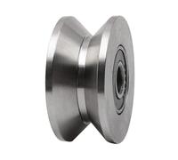 feedal Cuscinetto a rulli per cancello scorrevole in acciaio inossidabile 304 da 48 mm con scanalatura a V per cuscinetti a rullo, ruota rigida per sollevamento cancello (scanalatura a V 48 mm)