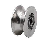 feedal Ruota per porta resistente 68 mm/2,7 pollici 304 in acciaio inossidabile scorrevole guida per cuscinetti ruota puleggia binario ruota rigida per sollevamento cancello (U scanalatura 68 mm)