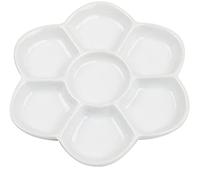 feedal - Tavolozza di pittura ad acquerello a forma di margherita, in porcellana, 7 pozzi, per acqua, olio o colori acrilici, 8,5 cm