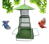Feeder - Outdoor Feeder | Wild Bird Feeder | 3-Layer House Bird Feeder, Large Capacity 360 Degree Feeding Bird Feeders, Bird Feeder House, Metal Bird Feeder For Garden Yard - Bird Feeder