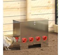 vidaXL Mangiatoia per pollo, argento, 60,5 x 29 x 51 cm, acciaio zincato, giardino e terrazza, rettangolare, design moderno, materiali durevoli, opzioni sostenibili, versatile