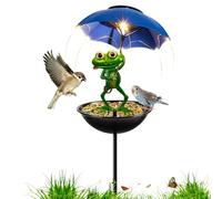 Feeder | Solar Decorative Stake with Frog Design | Feeders for Outside | for Garden Design That adds a Decorative Touch to Your Garden While attractingBalcony Outdoors Ground Landscape
